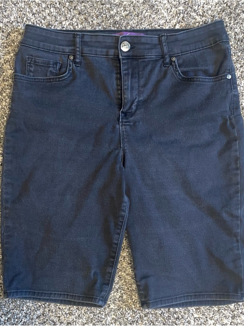 Gloria Vanderbilt Black Denim Shorts Size Womens 12